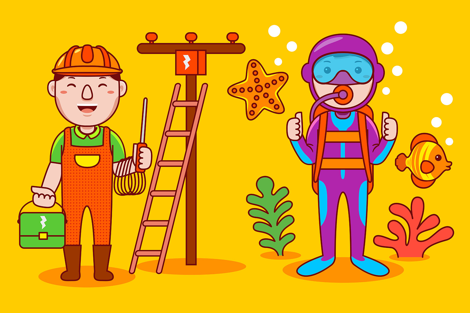 Cute Man Profession Vector Graphic Set 03