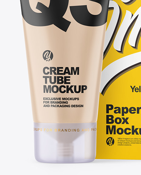 Cosmetic Tube with Box Mockup PSD #6