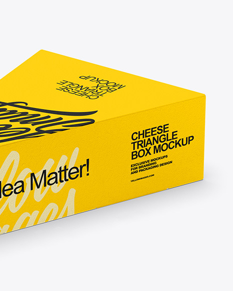 Matte Plastic Triangle Cheese Box Mockup PSD #2