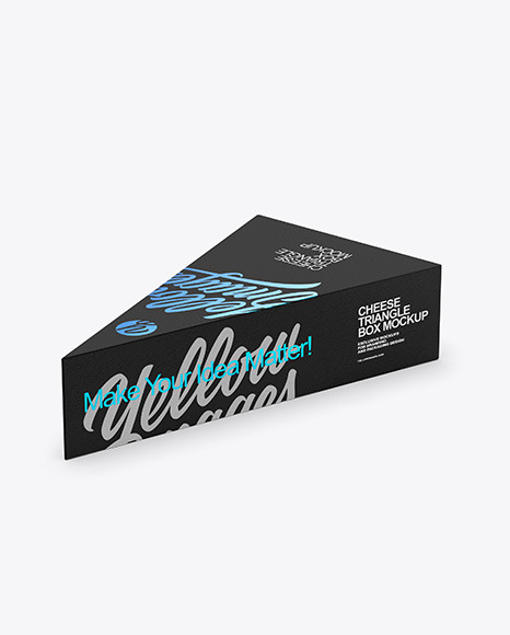 Matte Plastic Triangle Cheese Box Mockup PSD #6