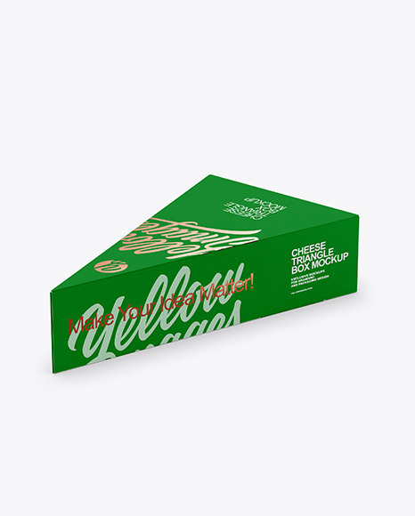 Matte Plastic Triangle Cheese Box Mockup PSD #5