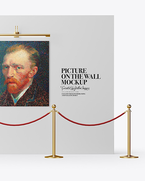 Canvas Picture on the Wall Mockup PSD #2