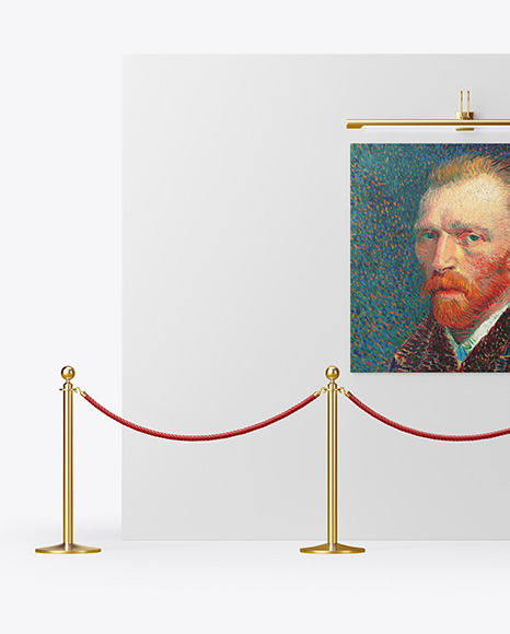 Canvas Picture on the Wall Mockup PSD #1