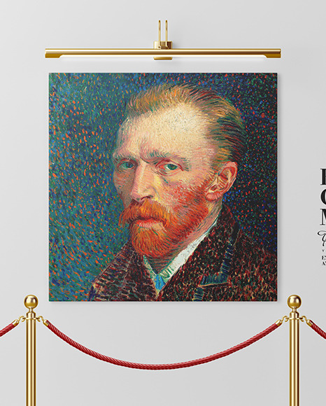 Canvas Picture on the Wall Mockup PSD #6