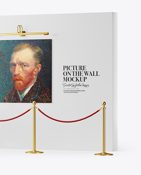 Canvas Picture on the Wall Mockup PSD #2