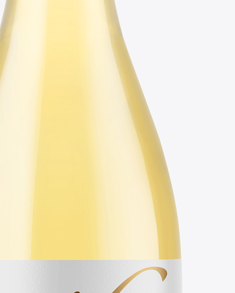 Clear Glass White Wine Bottle with Screw Cap Mockup PSD #6