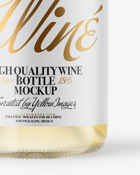 Clear Glass White Wine Bottle with Screw Cap Mockup PSD #7