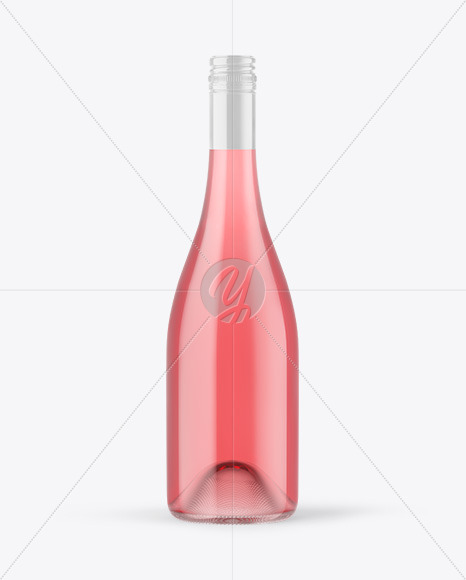 Download Clear Glass Pink Wine Bottle Mockup In Bottle Mockups On Yellow Images Object Mockups