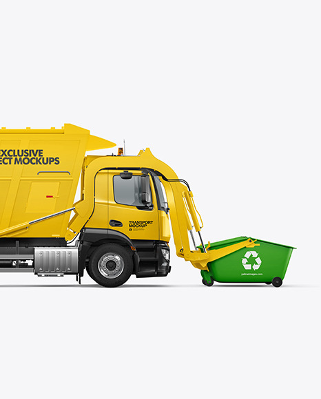 Garbage Truck Mockup - Side View
