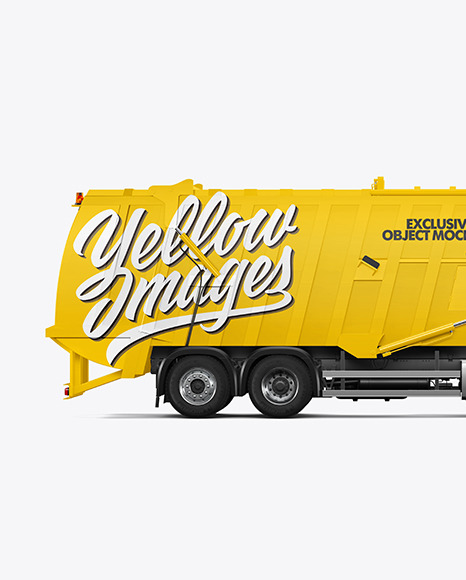 Garbage Truck Mockup   Side View PSD #2