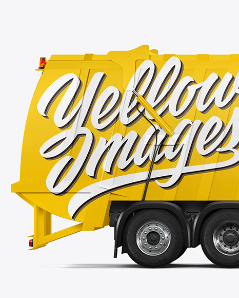 Garbage Truck Mockup   Side View PSD #1