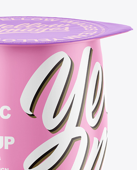 Matte Yogurt Cup Mockup PSD #2