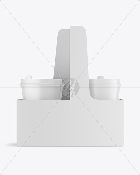 Matte Coffee Cups in Paper Holder Mockup Matte Coffee Cups in Paper Holder Mockup