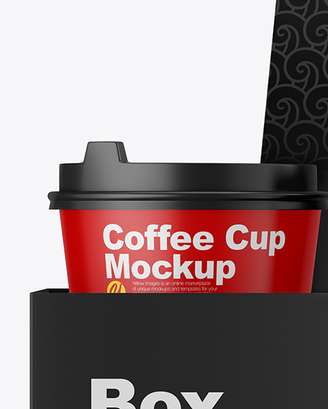 Matte Coffee Cups in Paper Holder Mockup PSD #2
