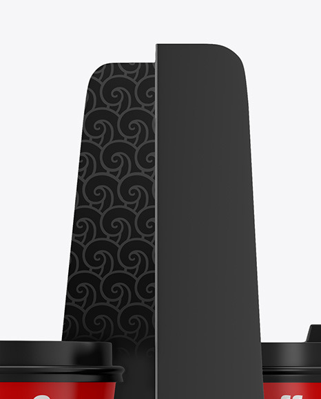 Matte Coffee Cups in Paper Holder Mockup PSD #6