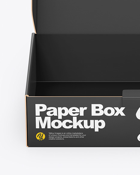 Download Opened Paper Box Mockup In Box Mockups On Yellow Images Object Mockups