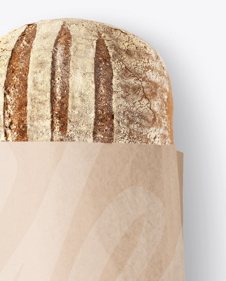 Kraft Package with Bread Mockup PSD #2