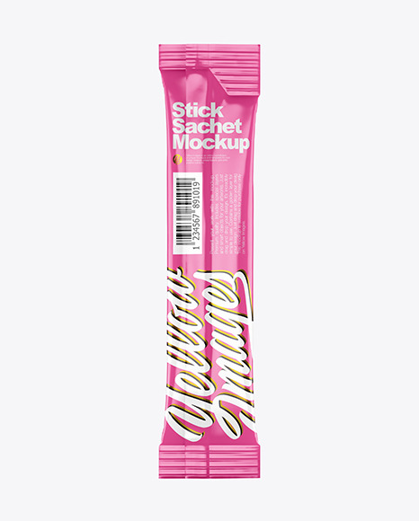 Glossy Stick Sachet Mockup