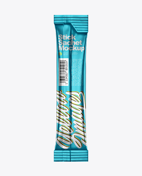 Metallic Stick Sachet Mockup