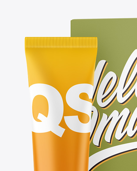Matte Cosmetic Tube with Box Mockup PSD #6