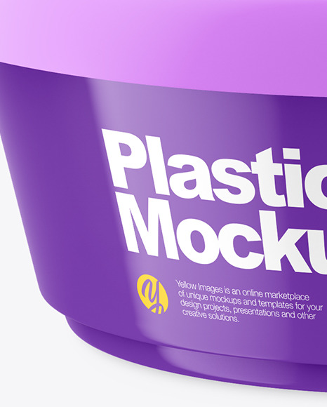 Glossy Plastic Food Cup Mockup PSD #2