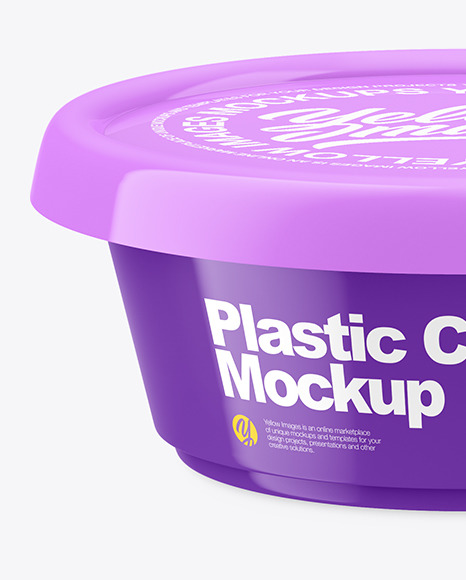Glossy Plastic Food Cup Mockup PSD #1
