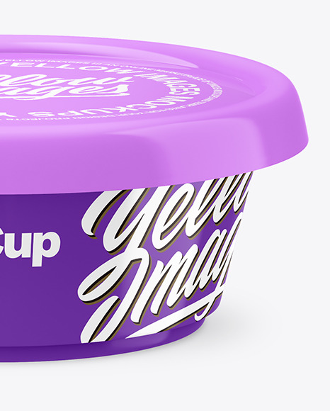 Glossy Plastic Food Cup Mockup PSD #6