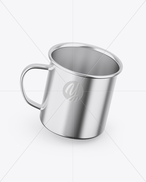 Glossy Metallic Cup Mockup PSD #1