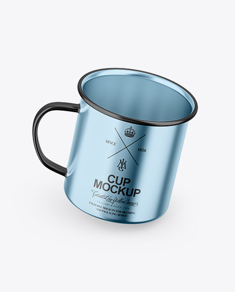 Glossy Metallic Cup Mockup PSD #2