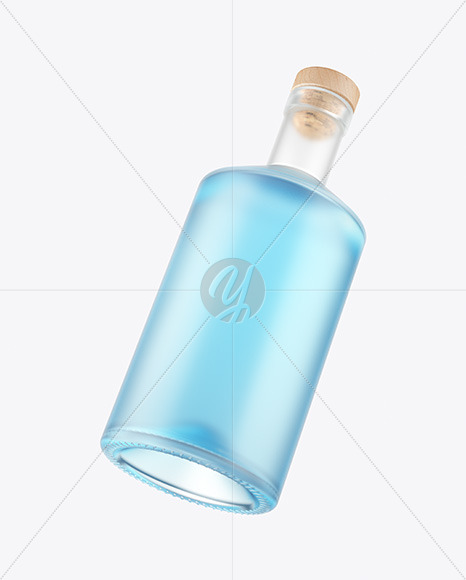 Frosted Glass Gin Bottle Mockup