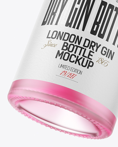 Frosted Glass Gin Bottle Mockup