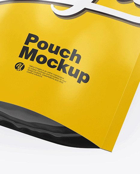 Download Glossy Stand-Up Pouch Mockup in Pouch Mockups on Yellow ...