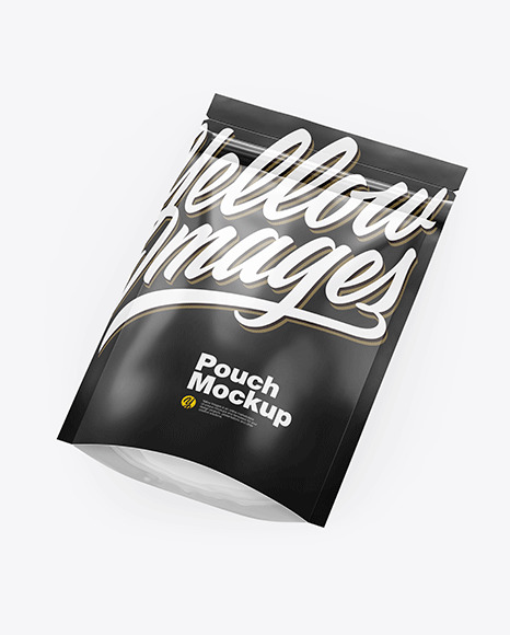 Download Glossy Stand Up Pouch Mockup In Pouch Mockups On Yellow Images Object Mockups