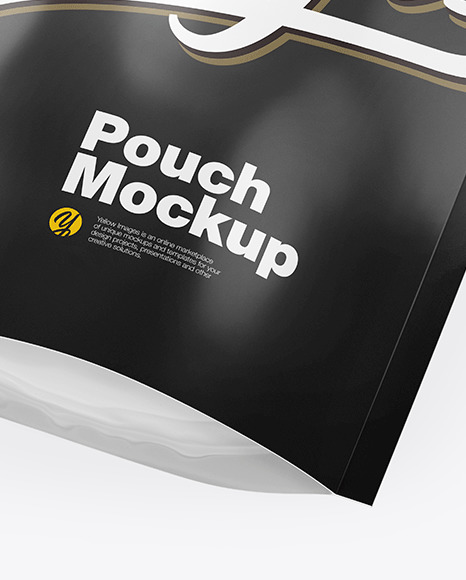 Download Glossy Stand Up Pouch Mockup In Pouch Mockups On Yellow Images Object Mockups