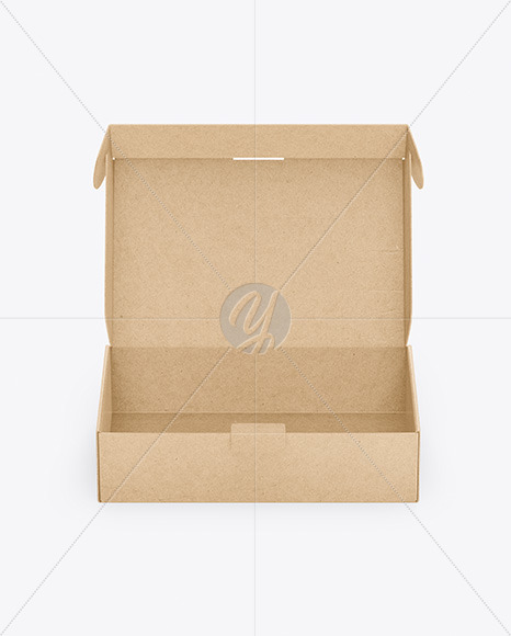 Opened Kraft Box Mockup PSD #1