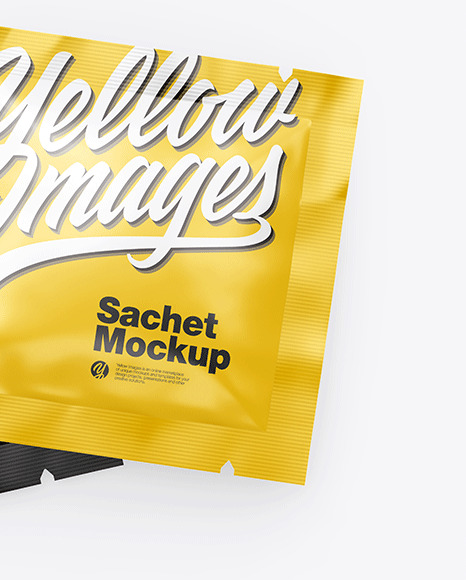Two Glossy Square Sachets Mockup PSD #1