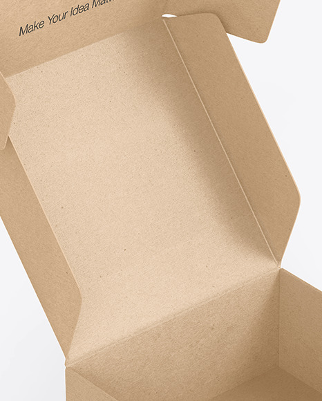 Opened Kraft Paper Box Mockup PSD #4