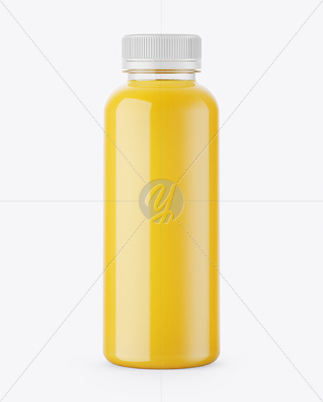 Clear Bottle with Orange Juice Mockup PSD #3