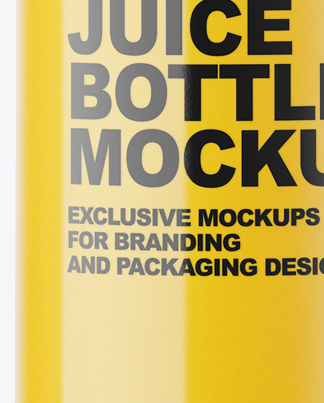 Clear Bottle with Orange Juice Mockup PSD #7