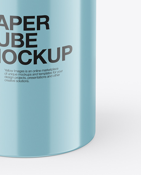 Glossy Paper Tube Mockup PSD #1