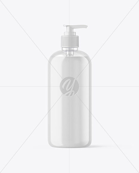 Download Clear Liquid Soap Bottle With Pump Mockup In Bottle Mockups On Yellow Images Object Mockups