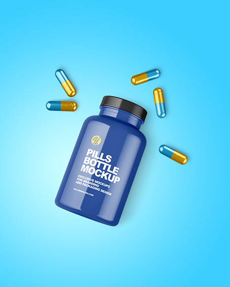 Glossy Pills Bottle Mockup PSD #2