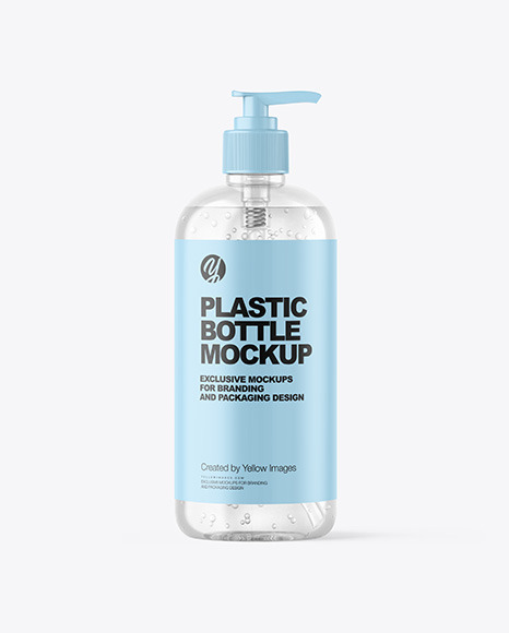 Clear Cosmetic Bottle with Pump Mockup