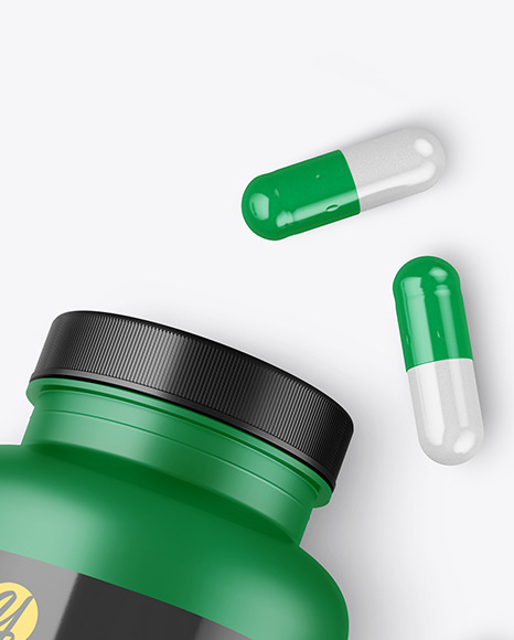 Matte Pills Bottle Mockup PSD #1