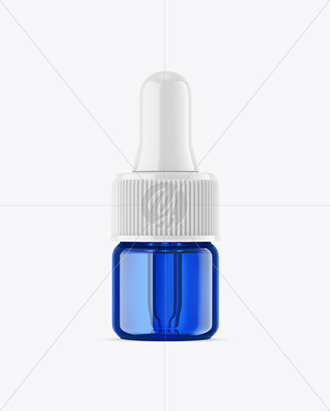 Blue Glass Dropper Bottle Mockup
