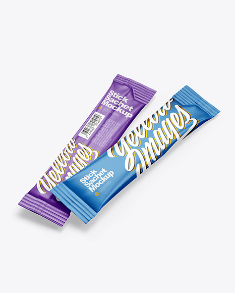 Two Matte Stick Sachet Mockup
