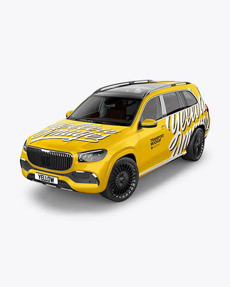 Full-size luxury SUV Mockup - Half Side View (High-Angle Shot)