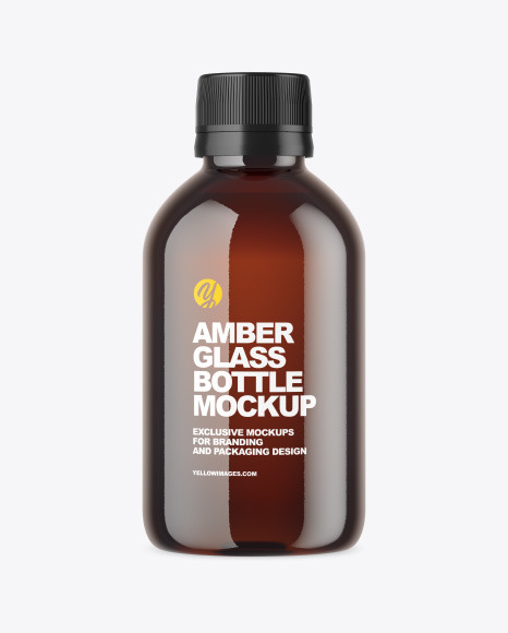 Amber Glass Bottle Mockup