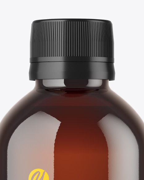 Amber Glass Bottle Mockup PSD #2