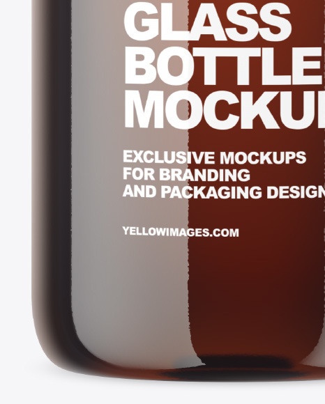 Amber Glass Bottle Mockup PSD #1